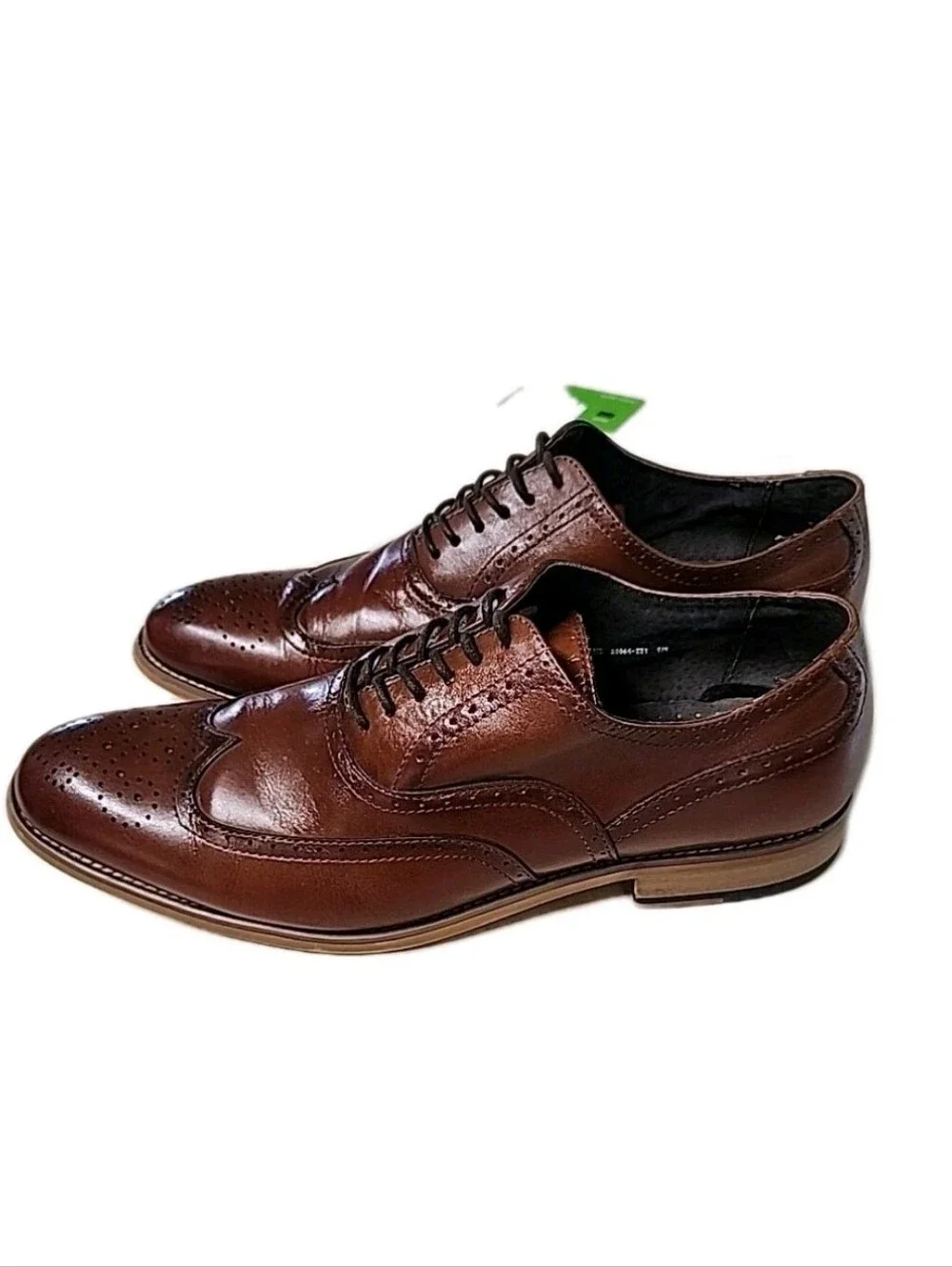 Stacy Adams Men's Dunbar Wingtip Oxford Cognac Leather Brogue Dress Shoe 9
